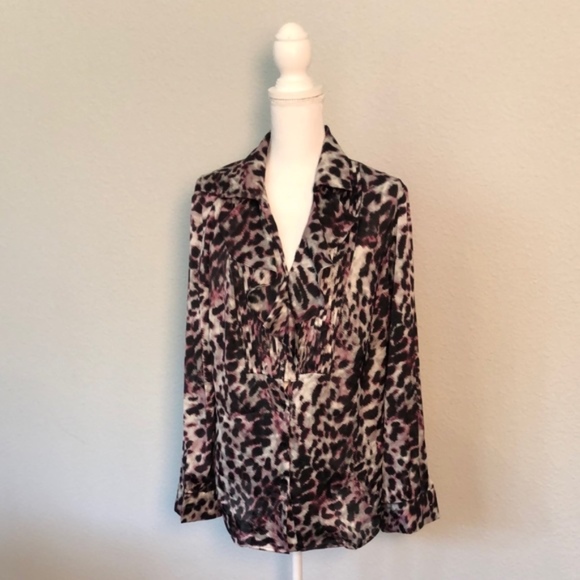 Jones New York Signature Leopard Print Blouse XL - Picture 5 of 5